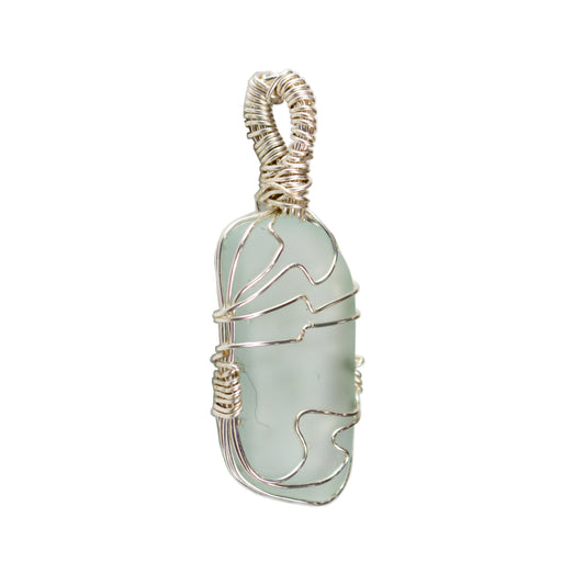 Wire Wrapped Sea Glass Necklace | Sea Glass Pendant 10 | Artisans Boutique