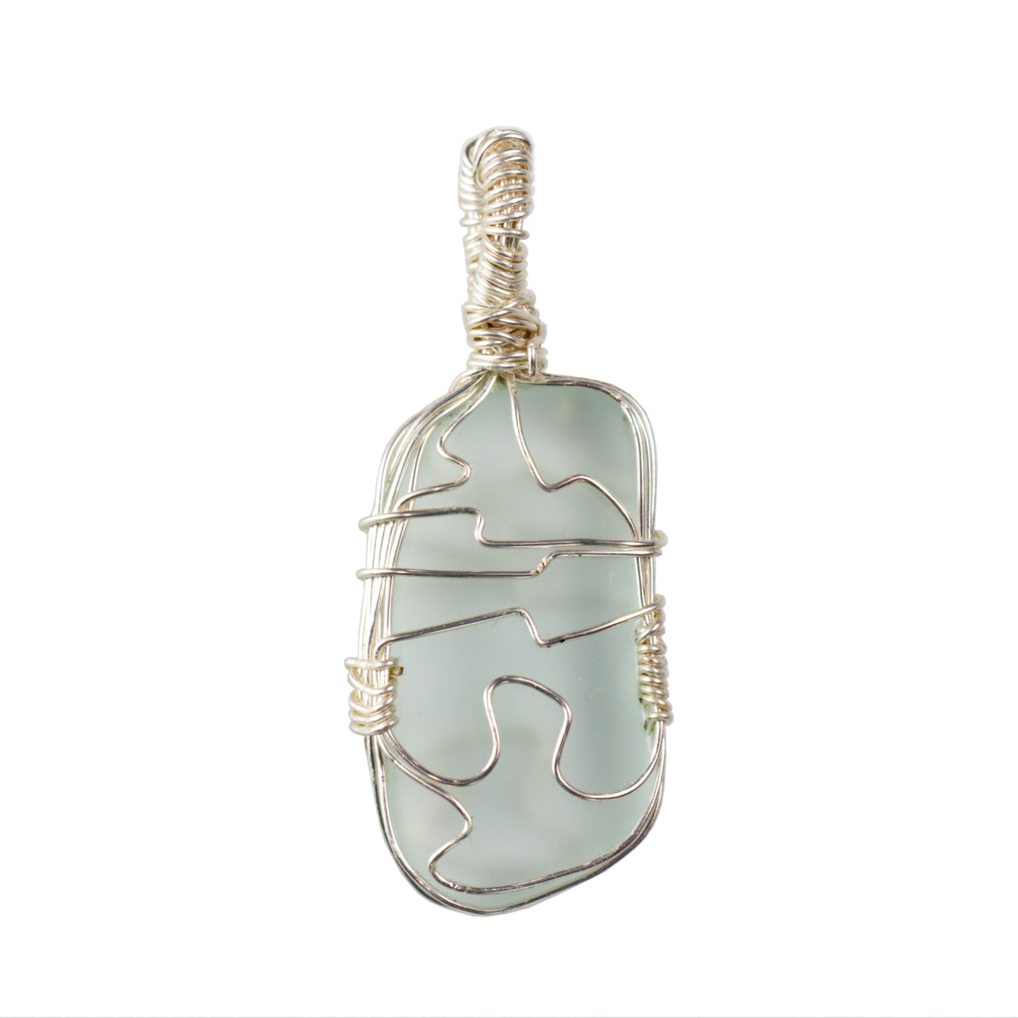 Wire Wrapped Sea Glass Necklace | Sea Glass Pendant 10 | Artisans Boutique