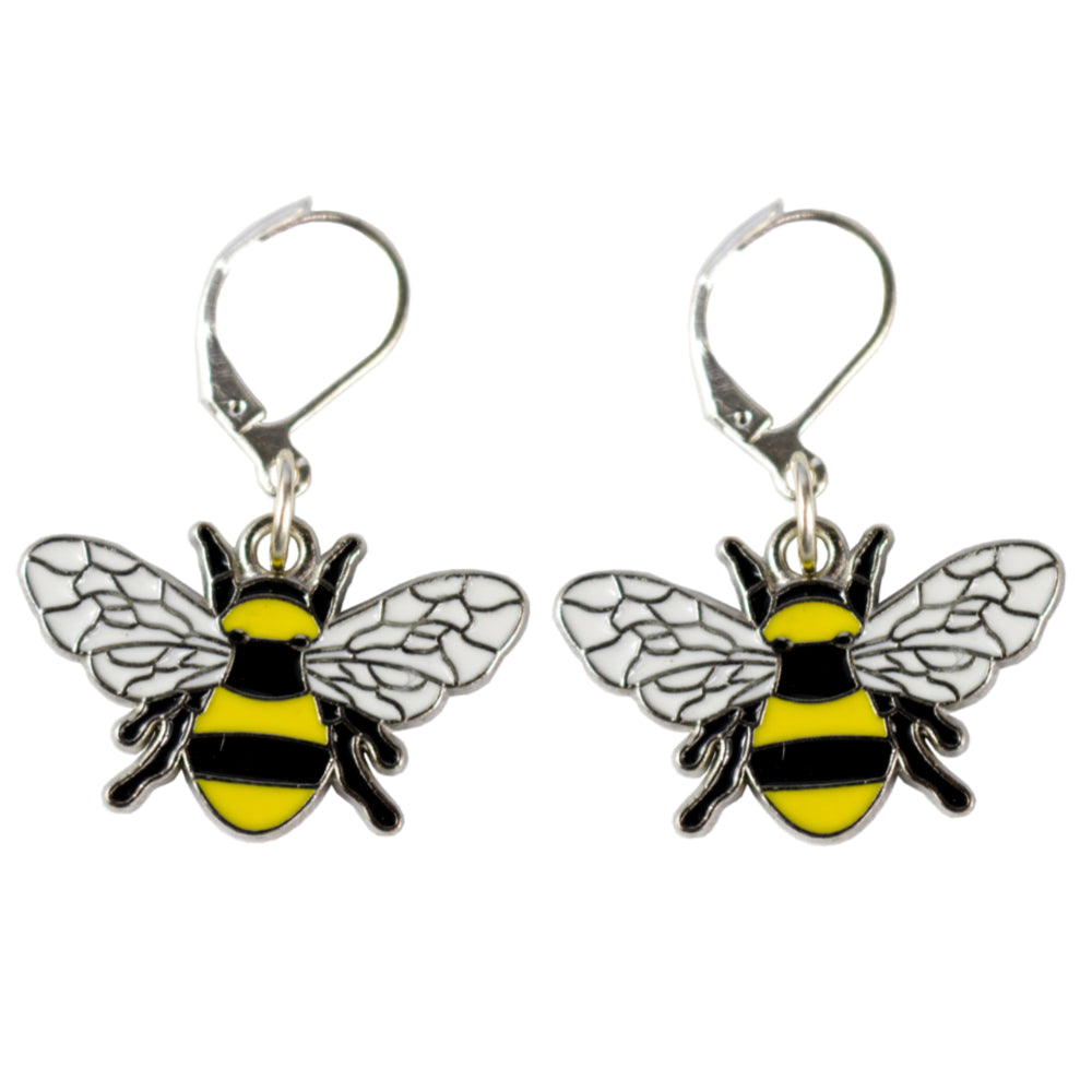 Honey Bee Charm Earrings | Silver Bee Earrings | Artisans Boutique