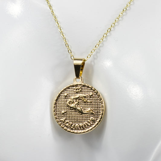 Zodiac Coin Necklace | Astrological Sign Pendent | Artisans Boutique