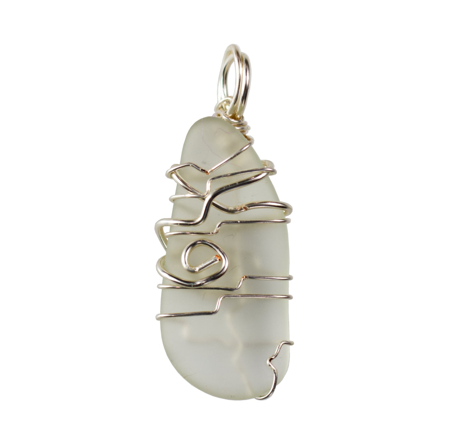 White Sea Glass Necklace | Sea Glass Pendant 6 | Artisans Boutique