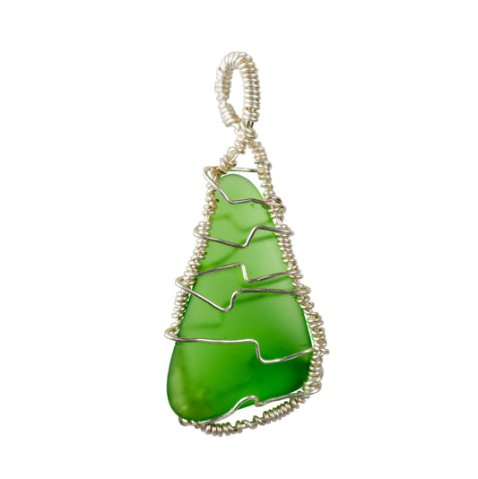 Green Sea Glass Necklace | Sea Glass Pendant 8 | Artisans Boutique