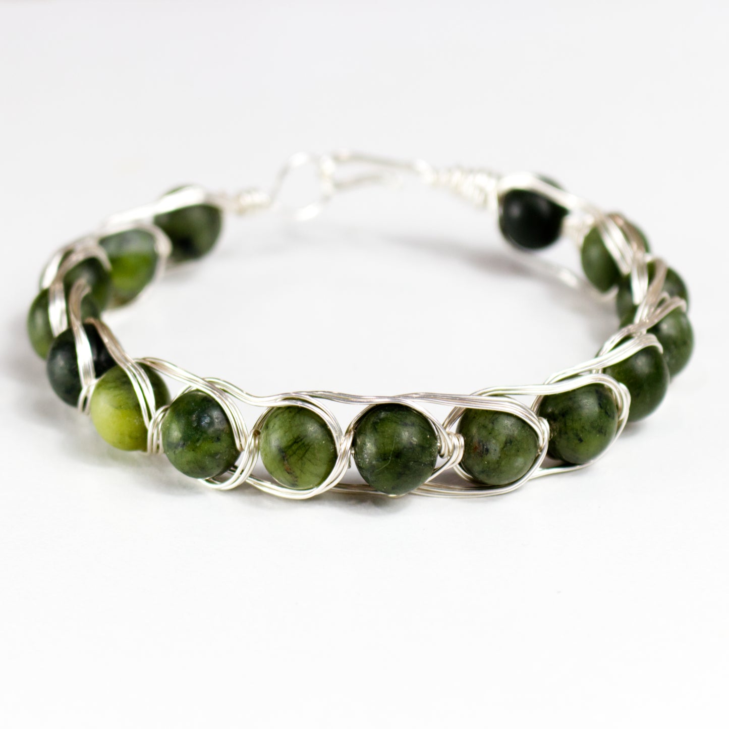 Jade Bead Bracelet | Jade Beaded Wire Bracelet | Artisans Boutique