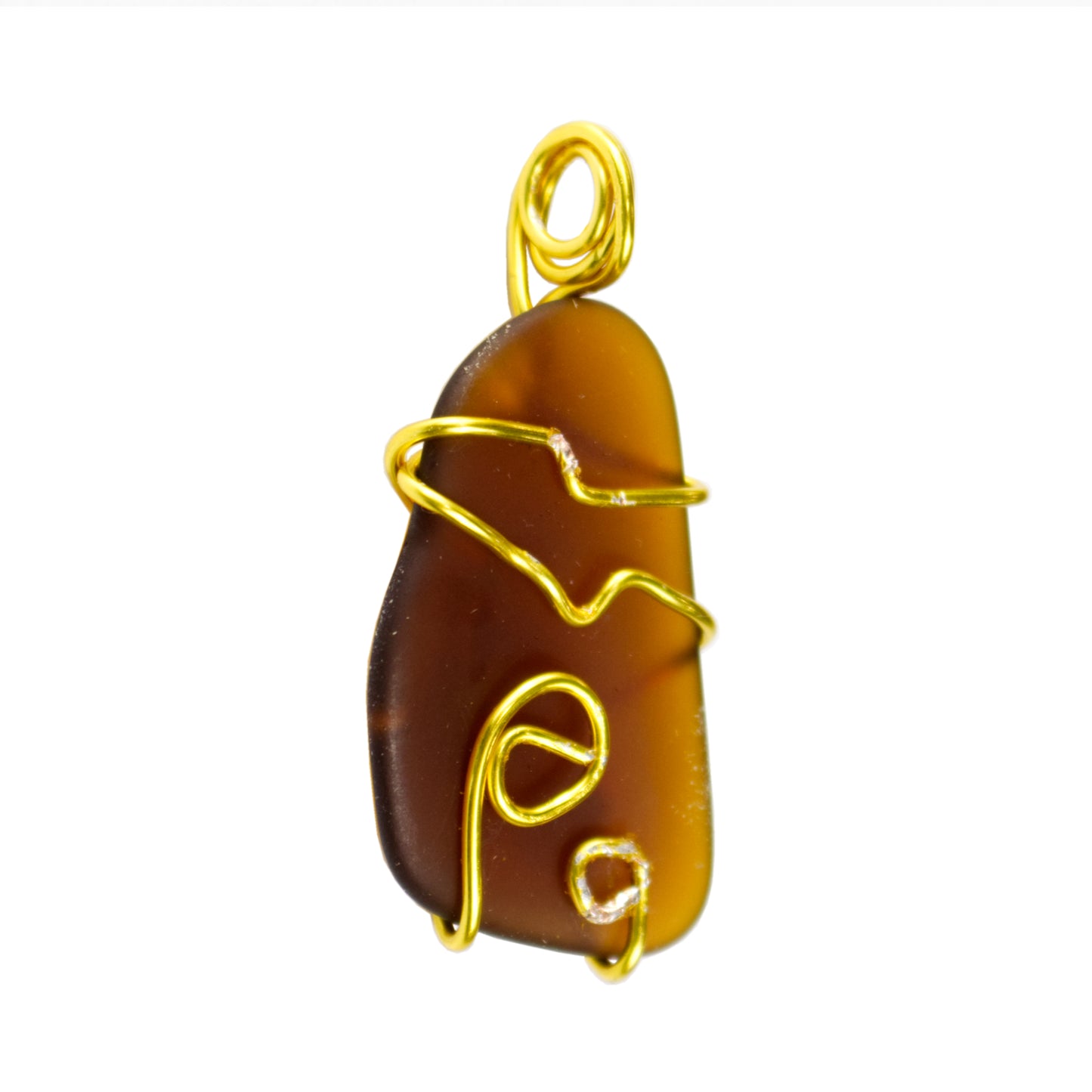 Wire Wrapped Sea Glass Necklace | Sea Glass Pendant| Artisans Boutique