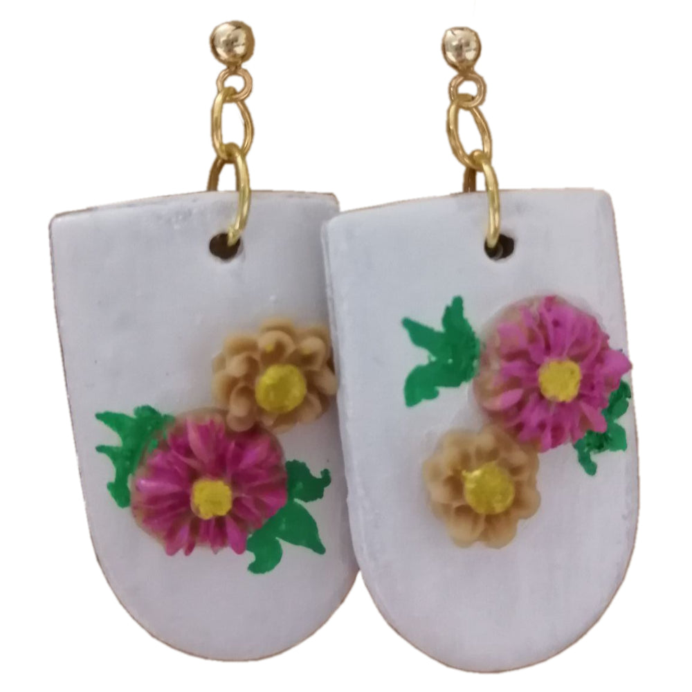 Boho Clay Earrings | Spring Flower Earrings | Artisans Boutique