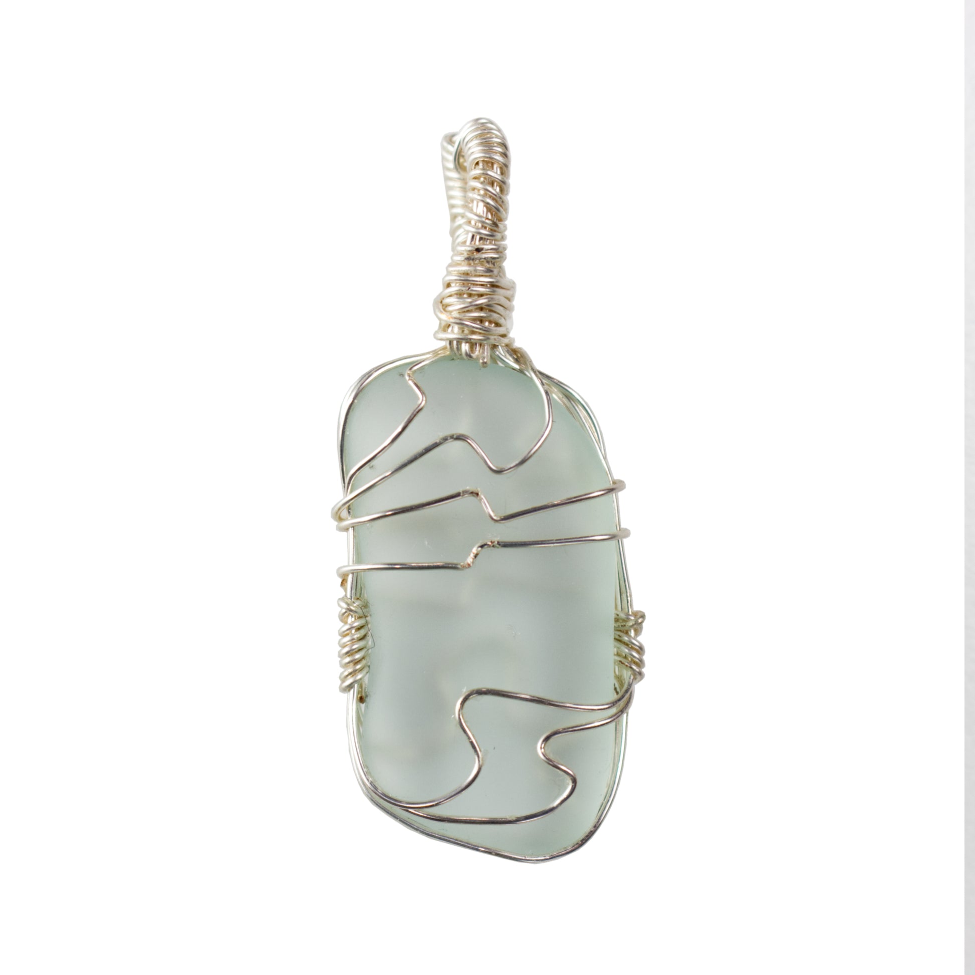 Wire Wrapped Sea Glass Necklace | Sea Glass Pendant 10 | Artisans Boutique