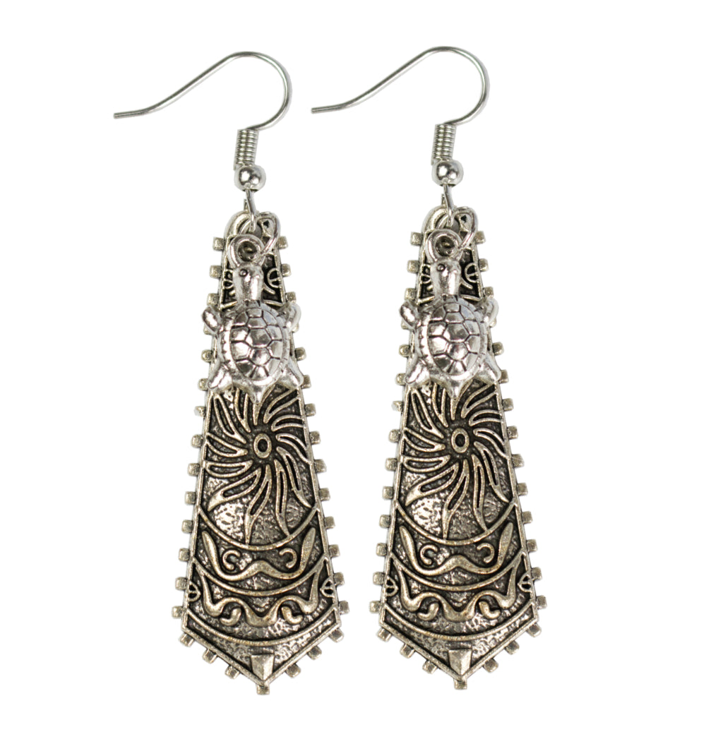 Artisans Jewelry - Aztec Turtle Earrings