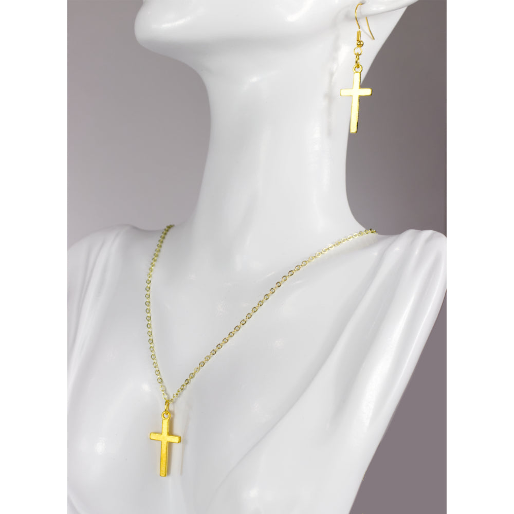 Cross Earrings And Necklace Set | Cross Jewelry | Artisans Boutique