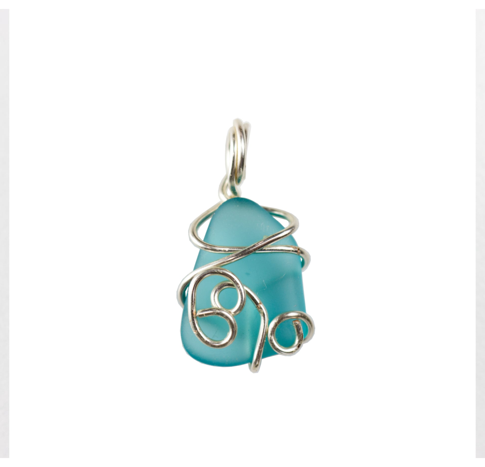 Turquoise Sea Glass Necklace | Sea Glass Pendant 3 | Artisans Boutique