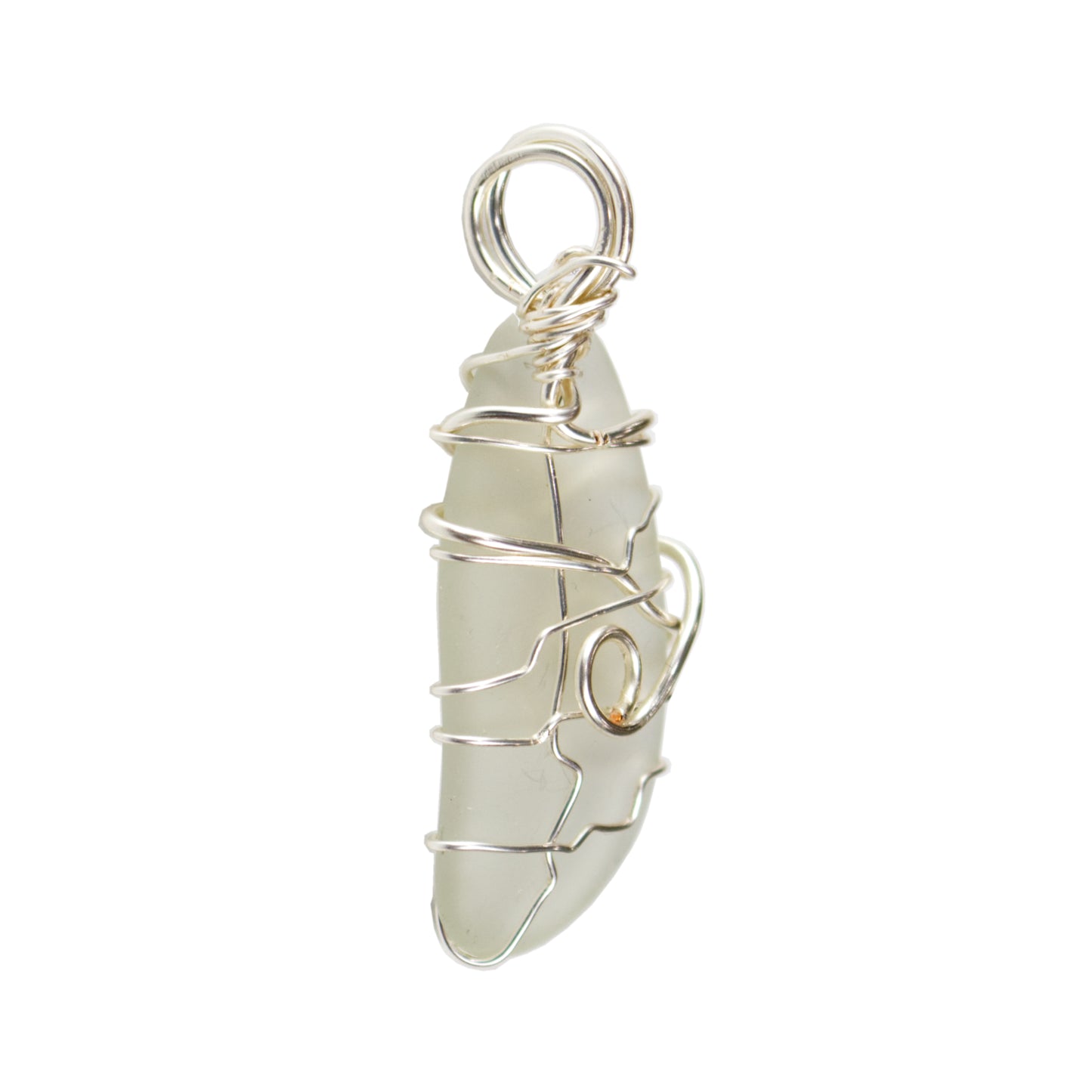 White Sea Glass Necklace | Sea Glass Pendant 6 | Artisans Boutique
