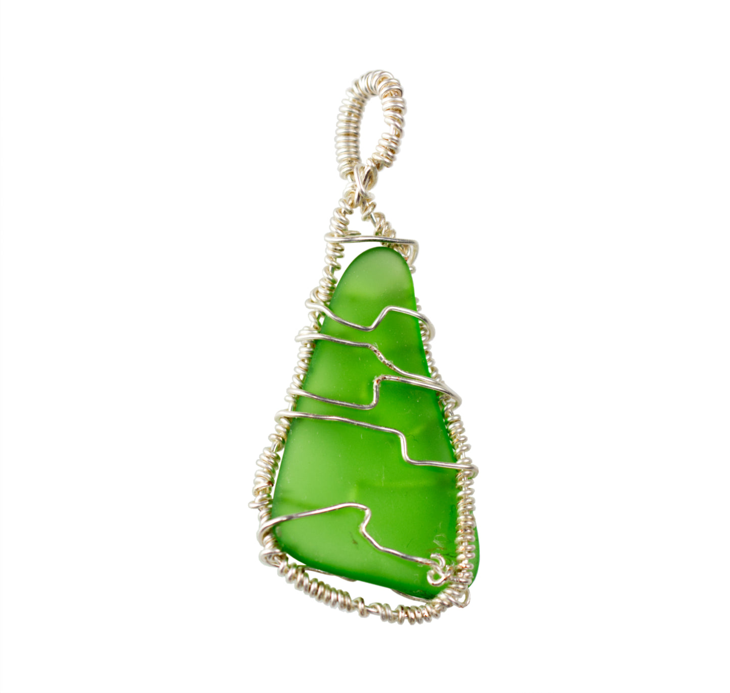 Green Sea Glass Necklace | Sea Glass Pendant 8 | Artisans Boutique