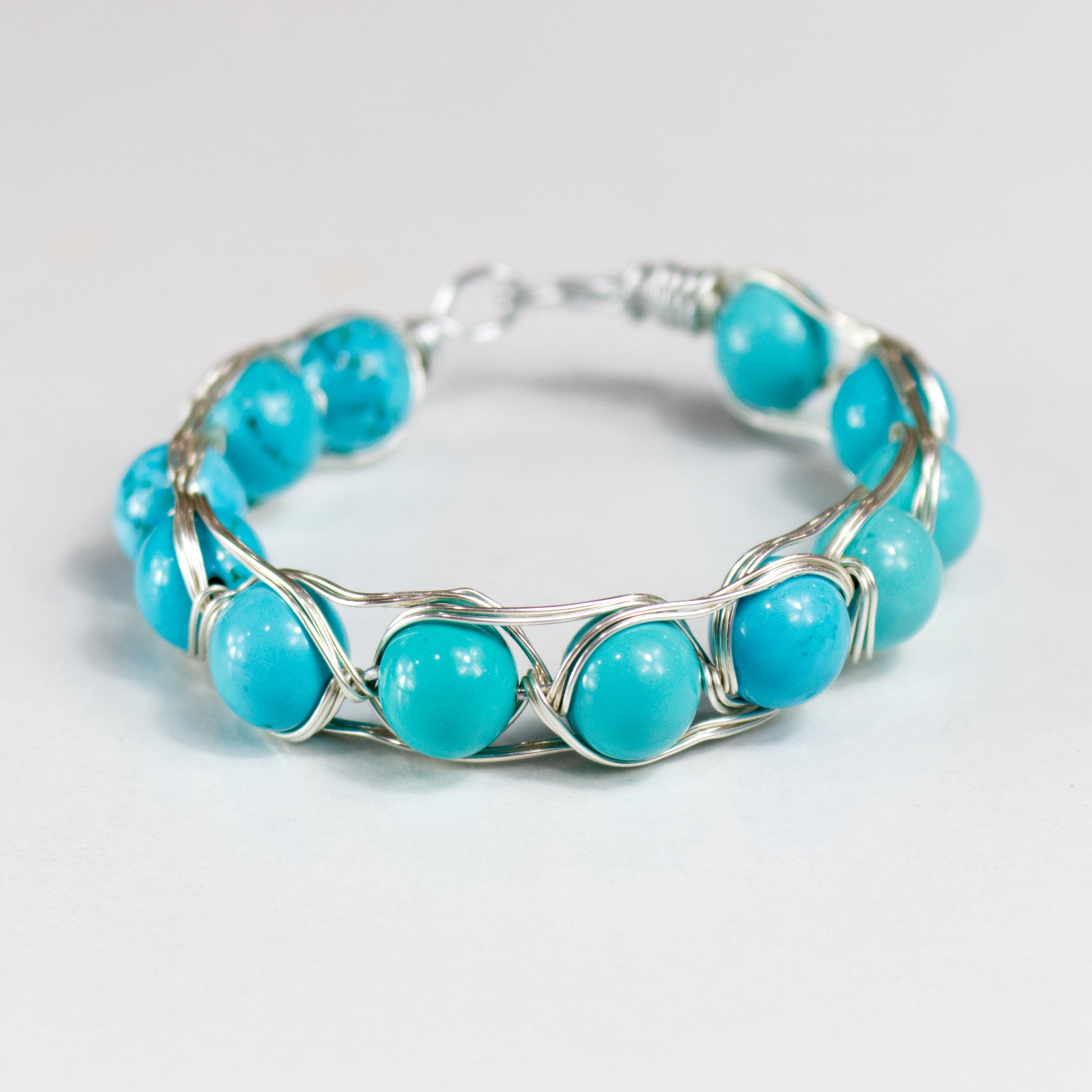Turquoise Beaded Bracelet | Turquois Wire Bracelet | Artisans Boutique
