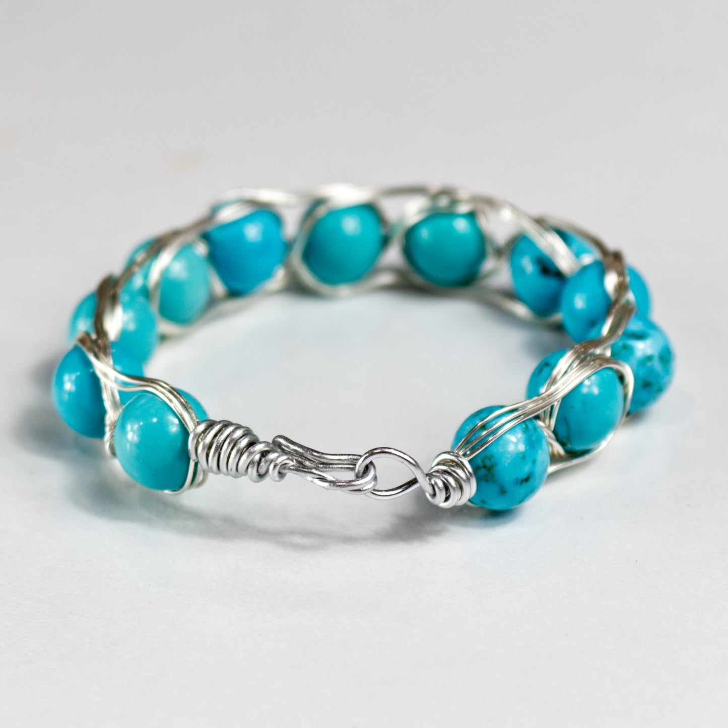 Turquoise Beaded Bracelet | Turquois Wire Bracelet | Artisans Boutique