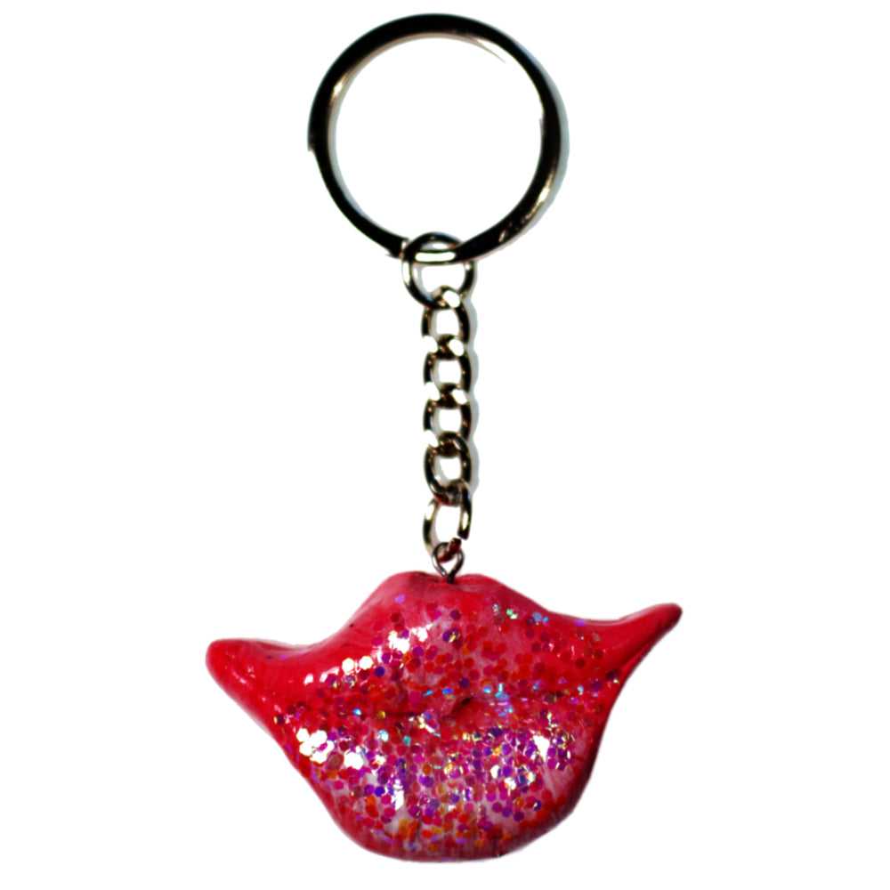 Polymer Clay Lips Necklace | Glitter Lips Keychain | Artisans Boutique