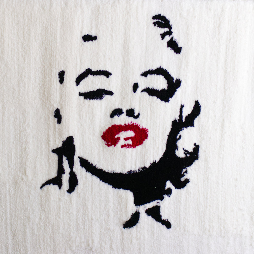 Marilyn Monroe Rug | Marilyn White on Black | Artisans Boutique