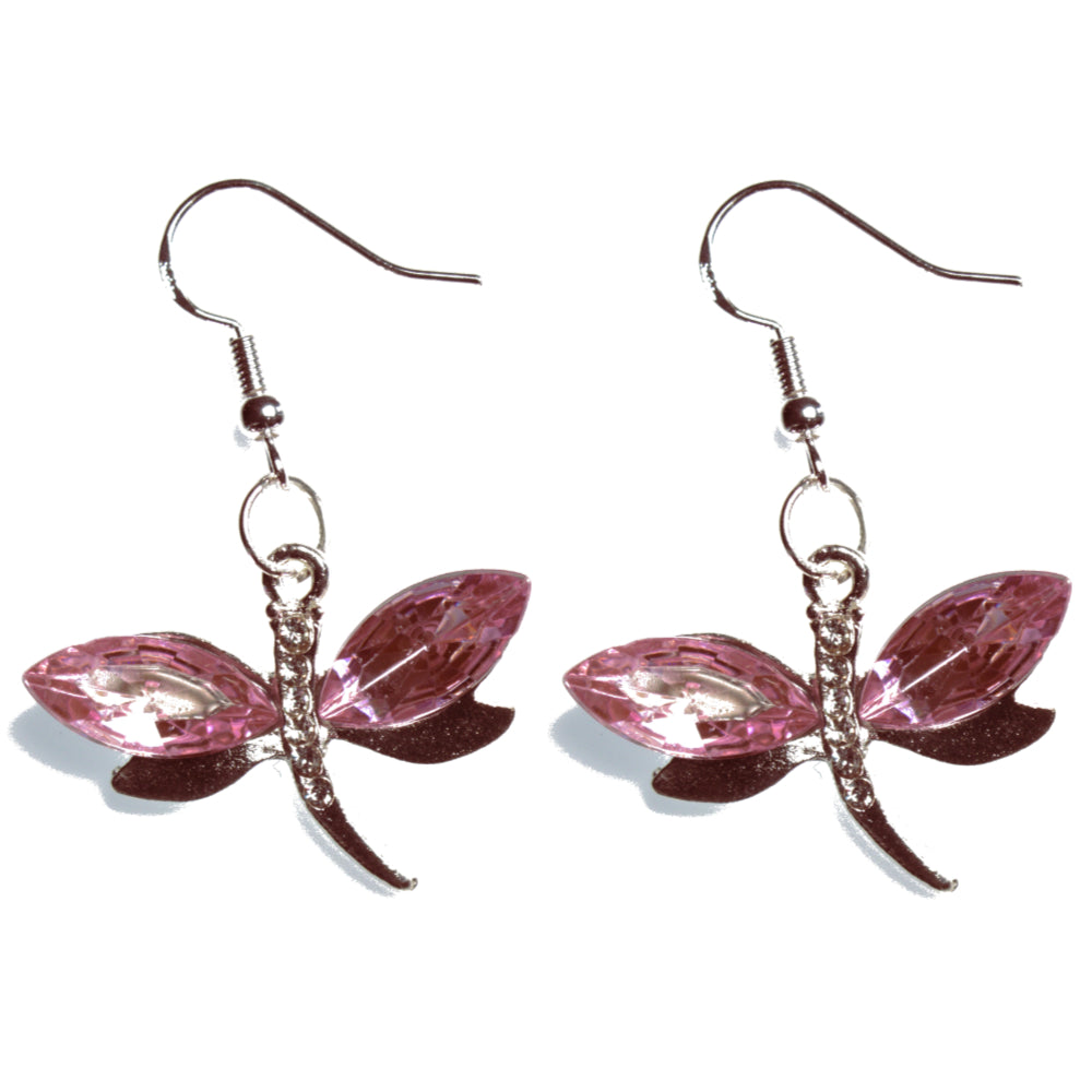 Dragonfly Dangle Earrings | Dragonfly Earring Pink | Artisans Boutique