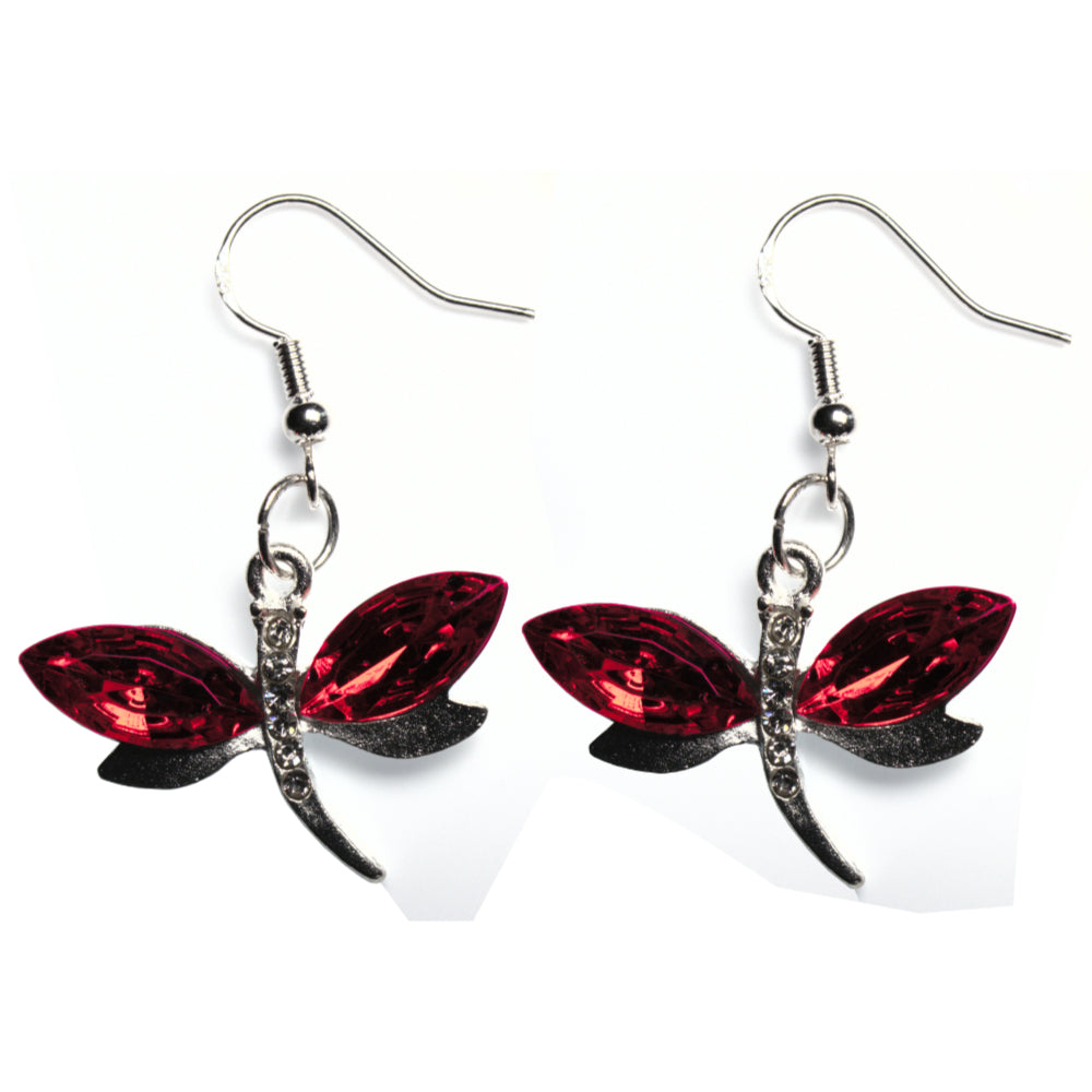 Hanging Dragonfly Earrings | Dragonfly Earring Red | Artisans Boutique